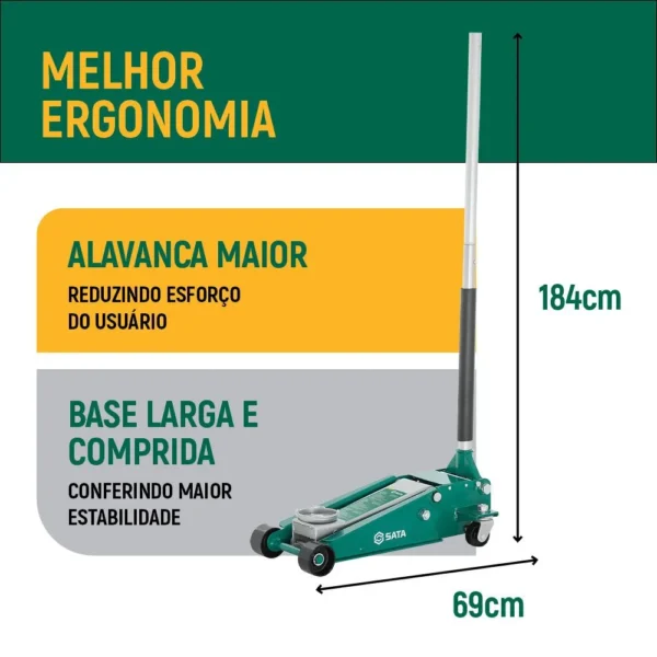 Macaco Jacaré 2,5 Toneladas com Sistema Duplo Cilindro SATA-ST97813SC - Imagem 3